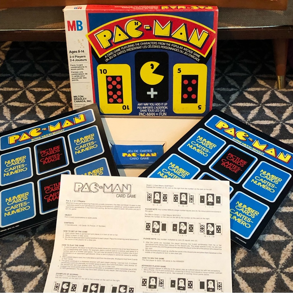 80's Pac-Man Card Game - 2 - 4 players - ages 8 - 14 - Retro Pac-Man Game - Kids